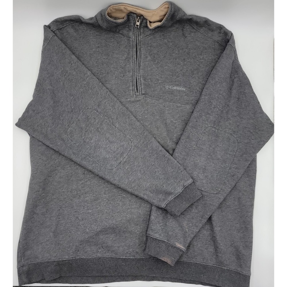 Columbia Men's Fleece Quarter-Zip Up Pullover Gray Polyester XXL #C303